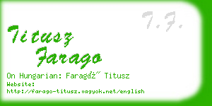 titusz farago business card